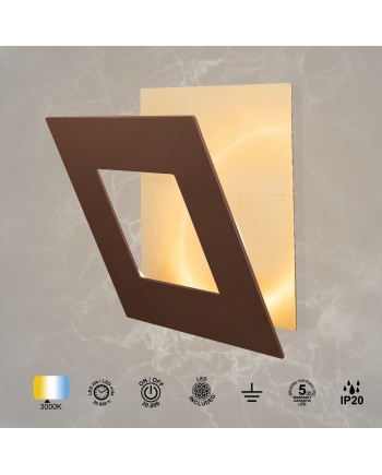 DALIA * APLIQUE CUADRADO 24W - ORO + CORTEN